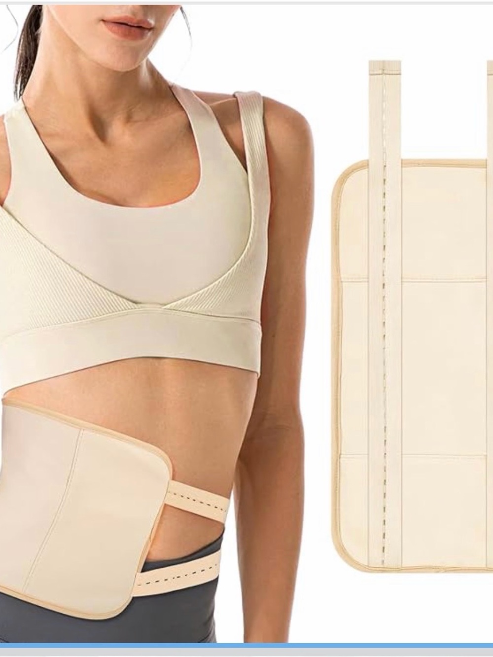 Nude/Beige Waist Support Belt/Castor Oil Pack